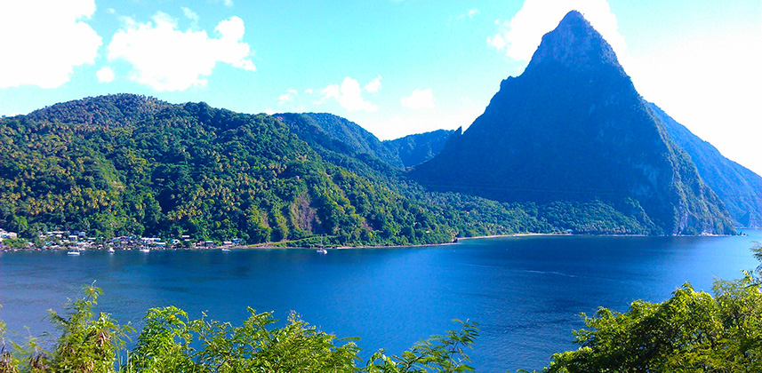 Saint Lucia mountain and coastal landscape